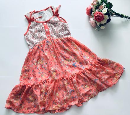 Ob/ šaty letní s květy - v.7/8 let, 128