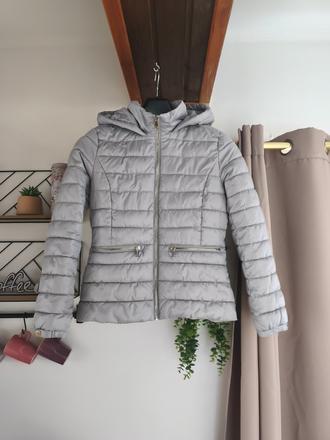 Šedá stříbrná prošívaná bunda, mohito,s