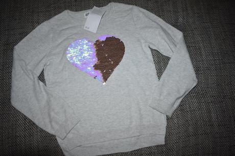 Nový svetřík hm s měnícími flitry, 122/128, h&m,122 / 128