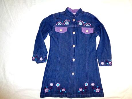 Luxusní vyšívané riflové šaty, 98