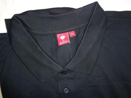 Luxusní černé bavlněné tričko s límečkem 6xl, 5xl