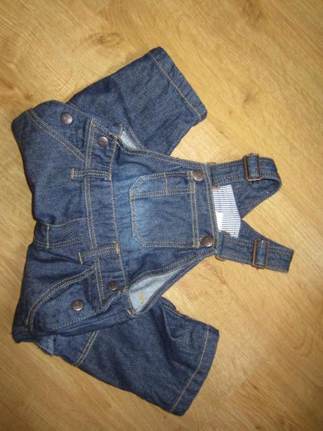 Peckovní riflové,džínové záplatové lacláče,zahradn, h&m,68