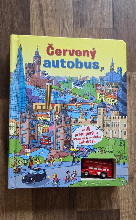 Kniha červený autobus+ model autobusu, 