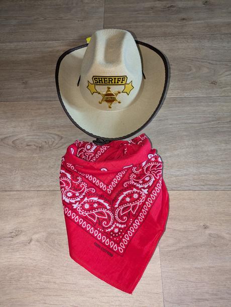 Karnevalový kostým kovboj - klobouk + šátek,