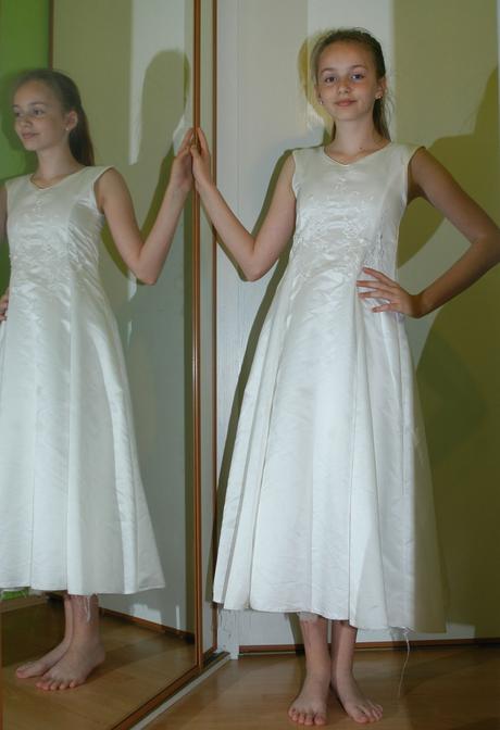 Společenské dívčí dlouhé šaty družička, 164