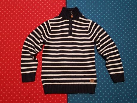 Tmavomodrý pruhovaný svetr, 122 - 128, l.o.g.g.,122