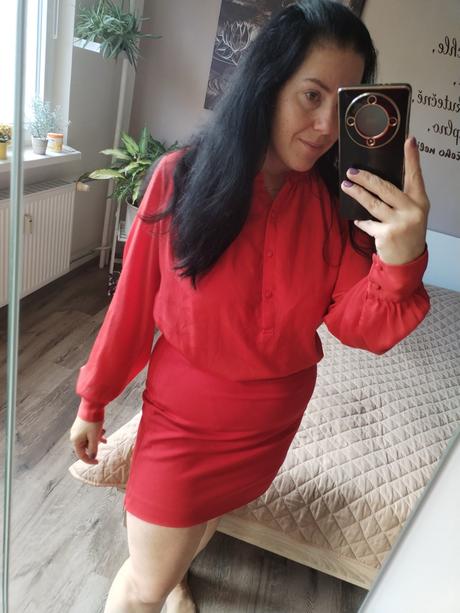 Halenka l xl 40 42 červená, h&m,l