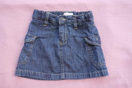 dzinova sukynka s integrovanymi kratasy 2v1, 98