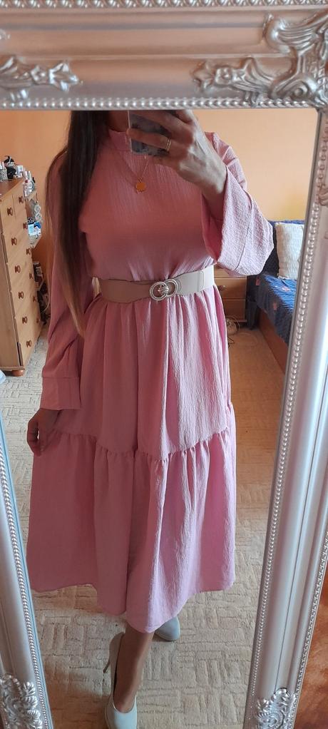 Shein volánové dlouhé šaty, m