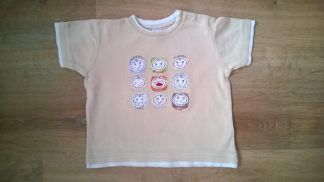 Béžové tričko next s obličeji, next,80