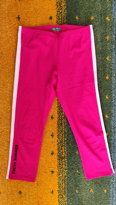Růžové legíny, benetton,158
