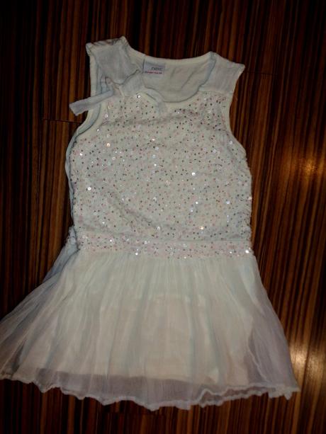 Pěkné bílé šaty s flitříky, next,122