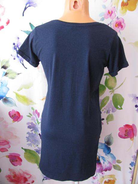Dámské tmavě modré prodloužené tričko basic, basics,38