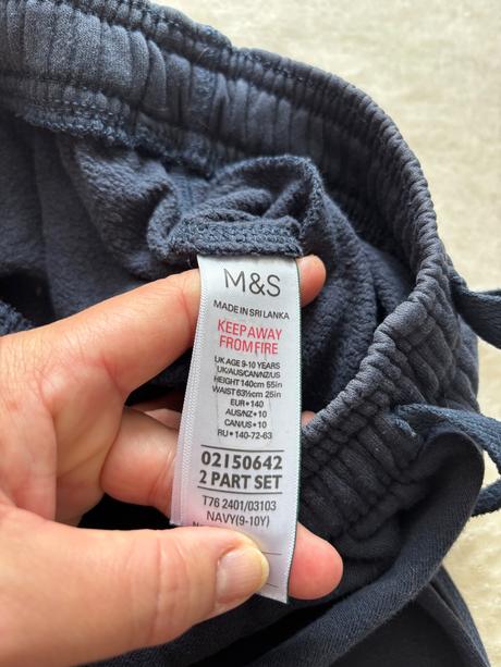 K11/ tepláky modré - v.9/10 let zn. m&s, marks & spencer,140