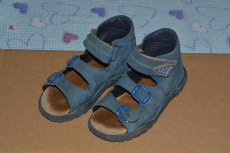 Modré celokožené zdravotní sandálky essi, essi,27