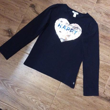 Tričko s překlápěcími flitry se srdíčkem, 128