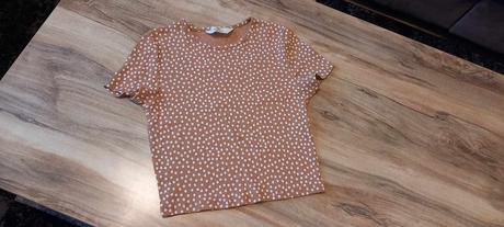 Hnědé triko kytky, h&m,170