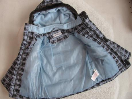 Tenčí zimní světle modrá bunda s kapucí, early days,80