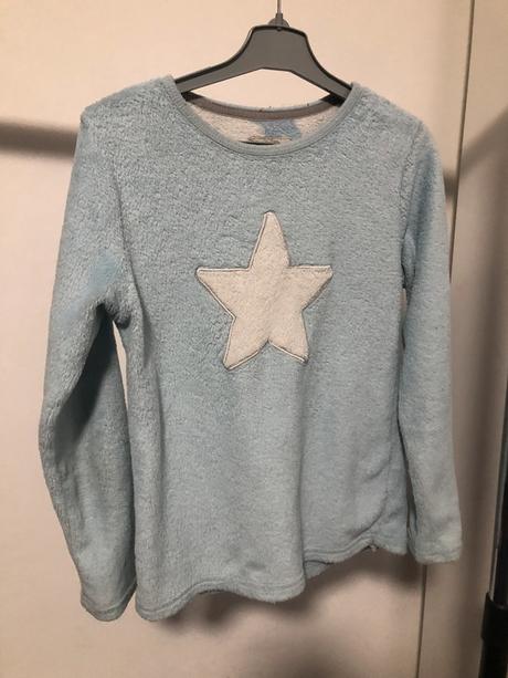 Bledě modrá plyšová mikina, 134