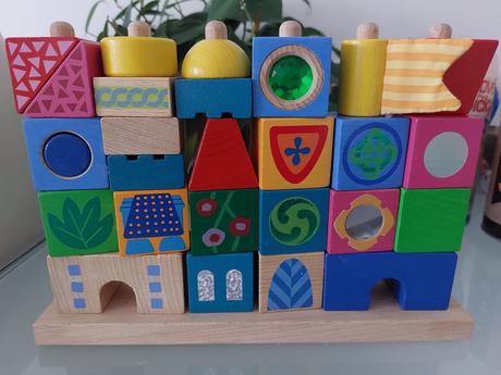 Dětské dřevěné kreativní kostky, haba dračí země,