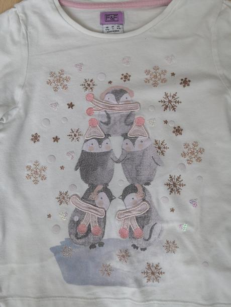 Triko & tričko s tučňáky f&f vel. 110, f&f,110