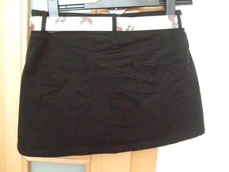 Čierna džínsová sukňa kylie s opaskom, 158