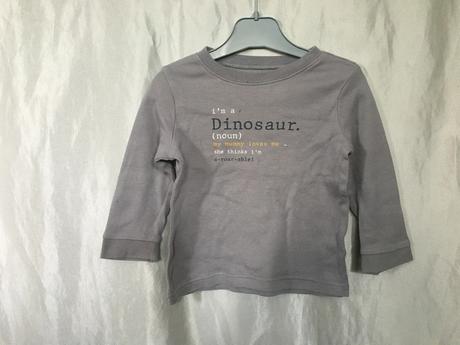 Vel. 80 šedé pyžamové triko s nápisem, 80