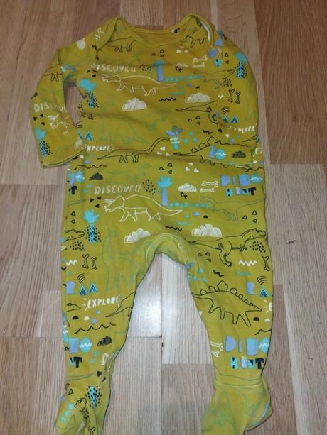 Žlutý overal s dinosaury 68 mothercare, mothercare,68