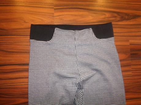 Super černobílé elastické kalhoty na širokou gumu, l