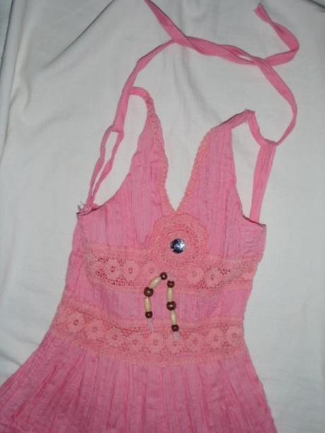 Dlouhé růžové volánkové šaty, tu,92