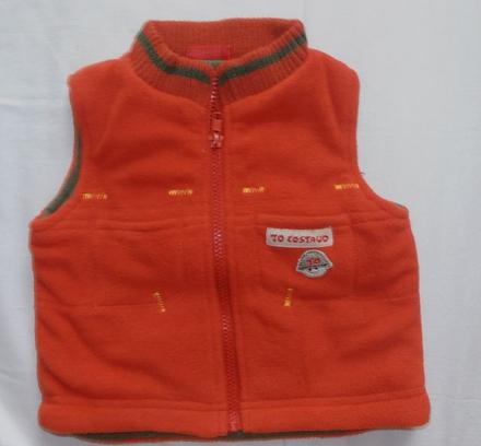 P162. oranžová flísová vesta 6 měsíců, 74