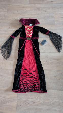 Ka413 kostým čarodějka, upírka na 8 - 10 let,