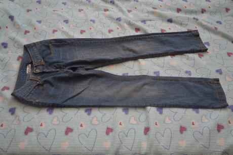 Elastické džíny, rifle, květinová výšivka, okay,164