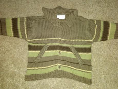Vel.74, vel.6-9měs., dětský pletený khaki svetr, 74
