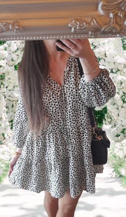 H&m květované bavlněné šaty s nabíranými rukávy, h&m