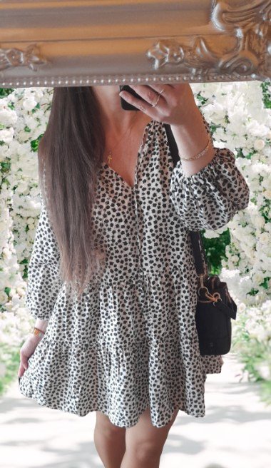 H&m květované bavlněné šaty s nabíranými rukávy, h&m