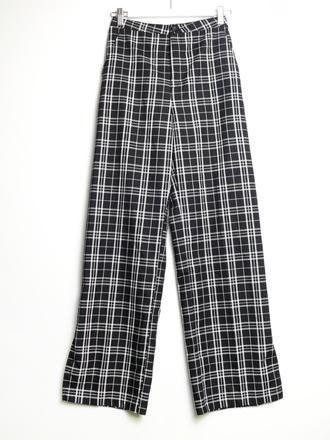 Kostkované kalhoty wide leg, h&m,170
