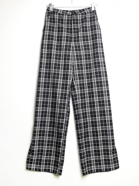 Kostkované kalhoty wide leg, h&m,170