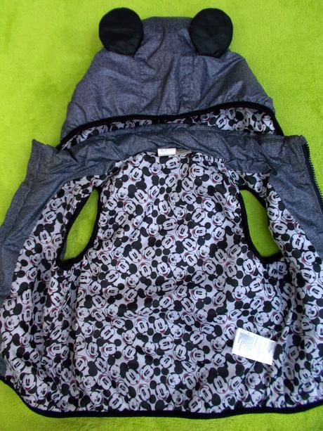 Zateplená vesta mickey mouse, h&m,92