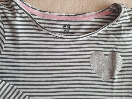 Dívčí triko, tričko, bílé s proužky, 134/140, h&m, h&m,134