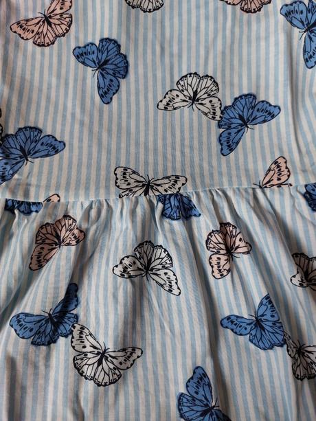 2x šaty motýlci, h&m,122