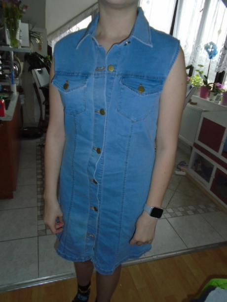 Džínové šaty šatovka vel 36/38, denim,36 / 38