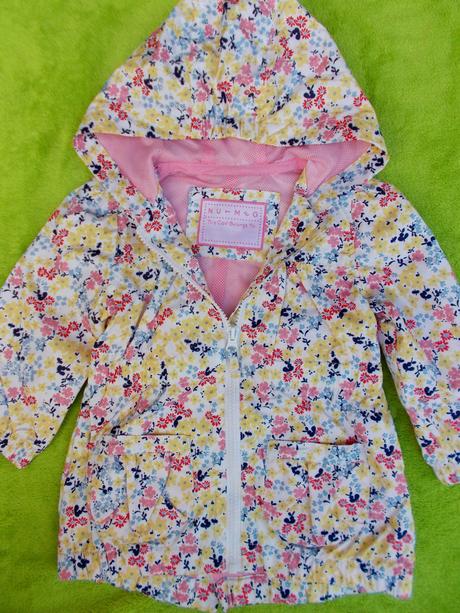 Jarní kytičkovaná bunda, parka, nutmeg,92