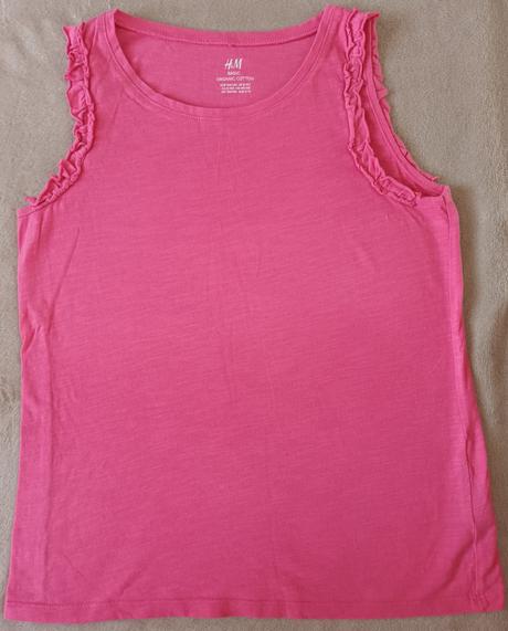 Dívčí letní triko růžové krátký rukáv h&m, h&m,134