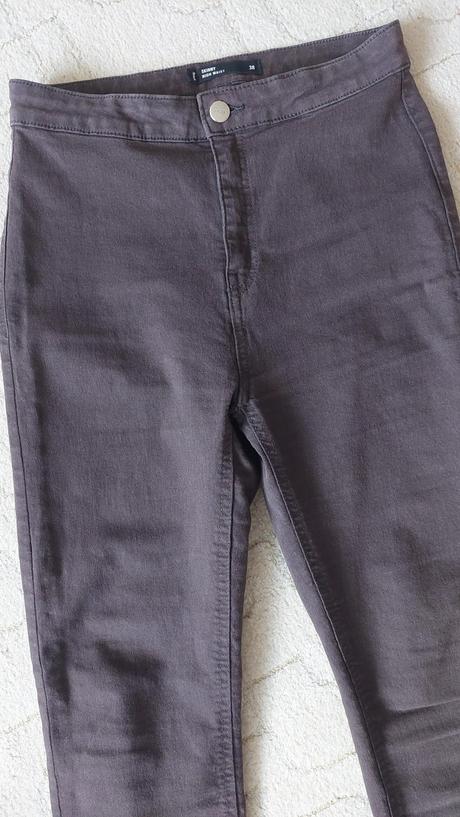 Hnědé skinny high waist, s, sinsay,s