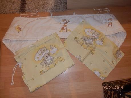 Povlečení s medvíkem a mantinel do postýlky, šířka (cm): 95,délka (cm): 120