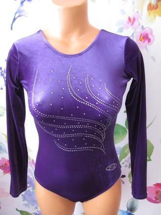 Dámský elastický gymnastický dres s kamínkama, 36