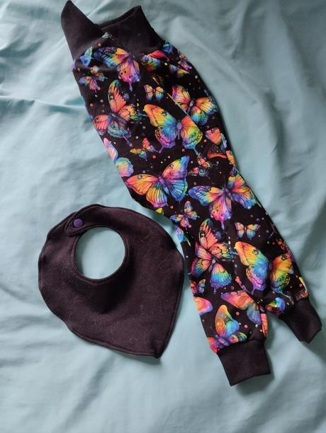 2 dílný set tepláčky baggy a oboustranný šatek, 68 / 74 / 86 / 92