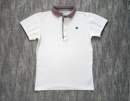 Bílé tričko triko s límečkem polo, 146