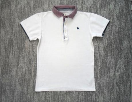 Bílé tričko triko s límečkem polo, 146